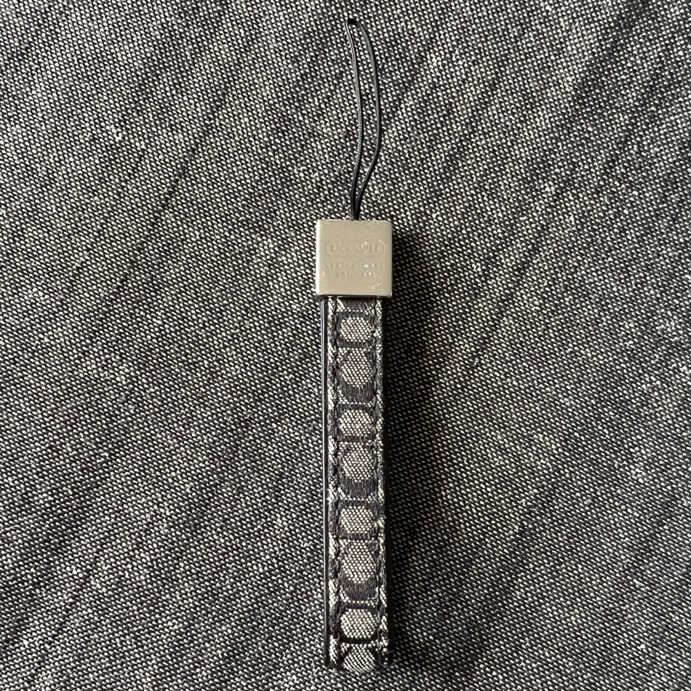 Coach Phone Loop in Black Monogram
